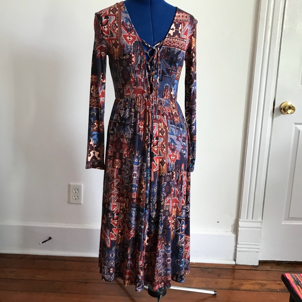 Nordstrom Lace up boho dress